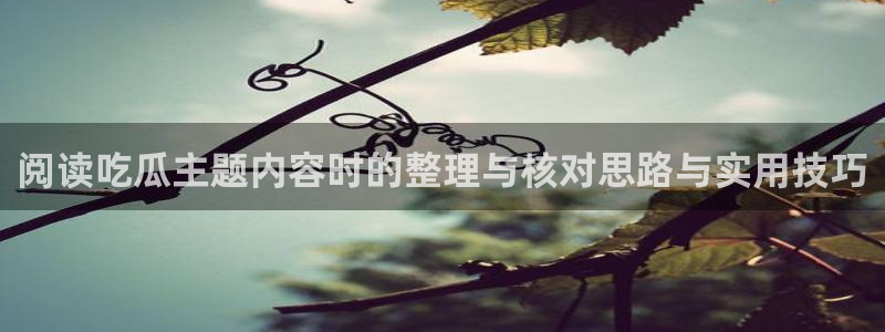 91吃瓜每日动态:阅读吃瓜主题内容时的整理与核对思路与实用技巧